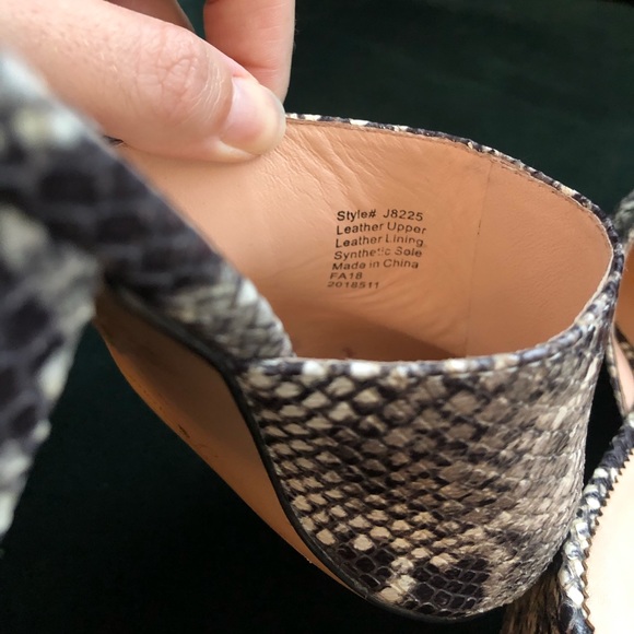 J Crew High block-heel mules in faux snakeskin - Picture 3 of 8